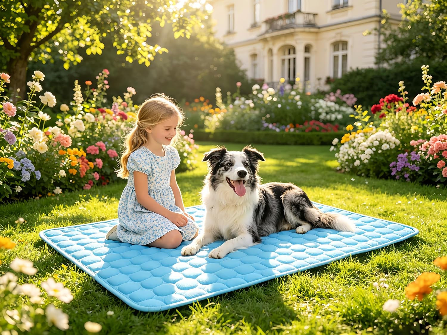 Cooling Mat for Dogs, Arc-Chill Q-Max>0.4 Washable Breathable Pad | Dog Cooling Mat with Non-Slip Base, Non-Toxic Foldable Pad, Fast Heat Release for Indoor Outdoor Car Summer Use