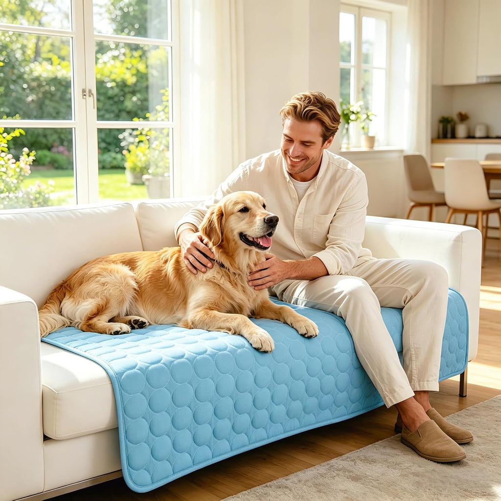 Cooling Mat for Dogs, Arc-Chill Q-Max>0.4 Washable Breathable Pad | Dog Cooling Mat with Non-Slip Base, Non-Toxic Foldable Pad, Fast Heat Release for Indoor Outdoor Car Summer Use